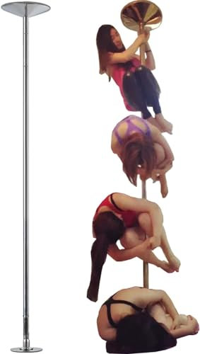 AviiSo Pole Dance Stange 45 mm Abisolierstange für Zuhause, Schlafzimmer, Wohnung, Fitnessstudio, Tragbare abnehmbare, Pole-Dance-Training, Lädt 440 Pfund (Color : Silver, Size : 3.7M-3.8M/12.2ft-12