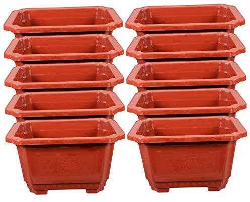 Operitacx 10 Stück Blumentopf Quadratische Töpfe Für Pflanzen Sukkulenten-Blumentopf Töpfe Pflanzen Garten Bonsai-Halter Haushalts-Blumentöpfe Großer Bonsai-Topf Hängend Büro