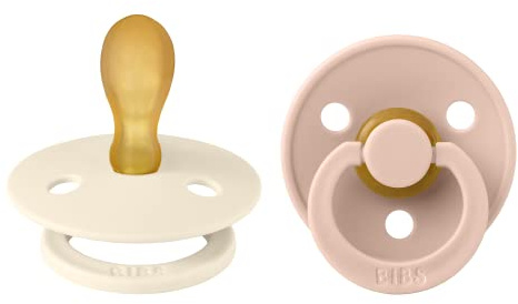 BIBS Colour Schnuller 2er-Pack, BPA-frei, Symmetrischer Sauger. Naturkautschuk/Latex, Hergestellt in Dänemark. 6-18 Monate (2er Pack), Ivory & Blush