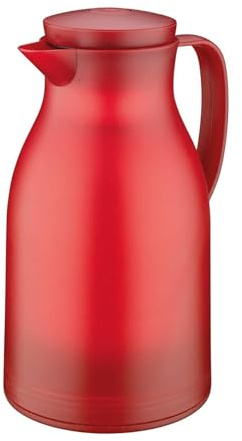 Cilio Monza - Jarra de café con núcleo de vidrio templado aislado para bebidas calientes y frías, color rojo, 34 onzas
