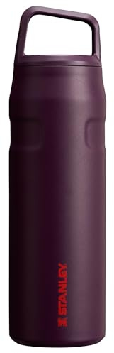 Stanley IceFlow Cap and Carry Water Bottle 24 oz | Wide Mouth Twist Lid | Lightweight and Leakproof for Travel and Sports | Insulated Stainless Steel | BPA-Free | Plum
