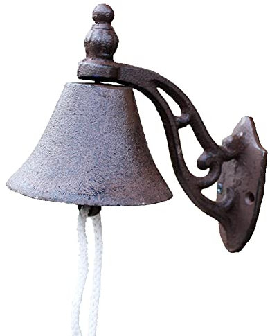 Vintage-Türklingel, manuelle Türklingel, dekorative Türklingel im rustikalen Stil. Türklingel für die Hauswand, antike Glocke, Wandmontage für drinnen und draußen, Abendessensglocke, Wandkunst-Dekor