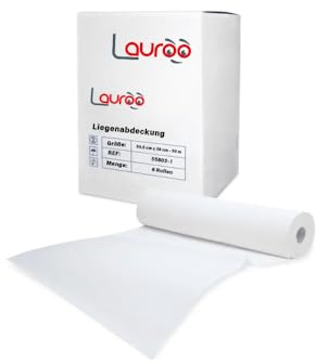 Lauroo Ärzterollen Liegenabdeckung 2-lagig 59,5 cm x 36 cm – 50 Meter 6 Rollen