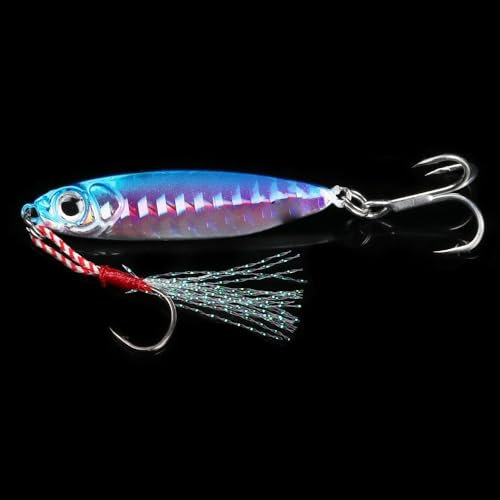 10/15/20/30g Jig brillait Dur appât pêche Plume métal Jigger leurre Accessoires coloré manivelle vairon coulant Filature appâts(F2,15g)