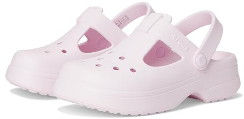 Crocs Classic Mary Jane Clog K, Zoccoli Unisex - Bambini e Ragazzi, Latte Rosa, 33/34 EU
