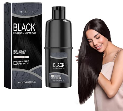 Hair Dye Shampoo, Natürliches Haarfärbeshampoo 3-In-1 Haarfarbe Haarfärbeshampoo Für Graues Haarfarbe Shampoo Für Graues Haar, Sofort-Haarfarben-Shampoo Instant Hair Color Für Männer Frauen (schwarz)