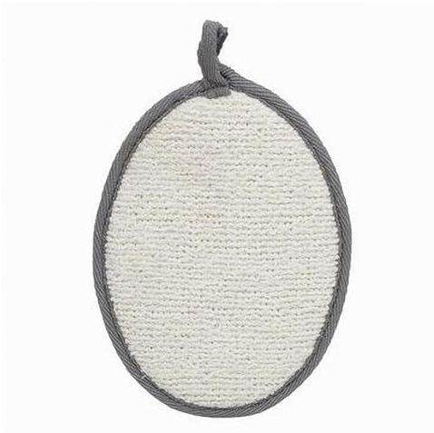 OISE ART STORE Trade Shop - Spugna per Doccia Bagno Esfoliante Cura Pelle Corpo 13 X 18cm Grigia Ovale 79647 -