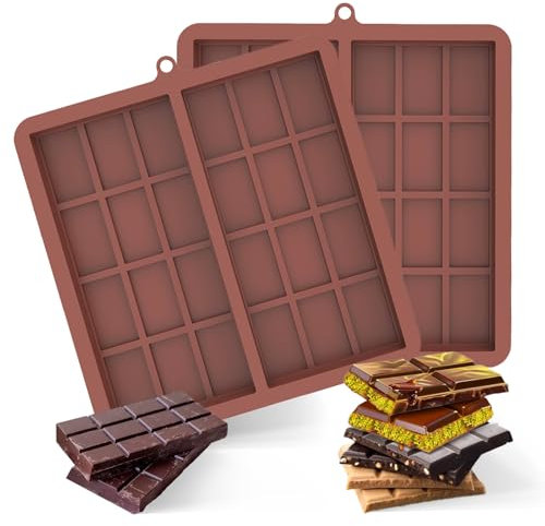 Moule Tablette Chocolat Dubai, 2 Pièces Moule Silicone Chocolat pour Remplir Les Pistaches Et Les Bonbons