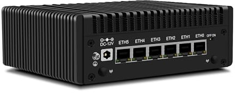 CWWK Mini PC N355 (Upgraded N305) Firewall Appliance, OPNsense Mini Computer with 6 Port i226-V 2.5GbE LAN, F5 Fanless Micro PC NO RAM/SSD/OS, USB Type-C, 4K 3-Display, TF, AES-NI