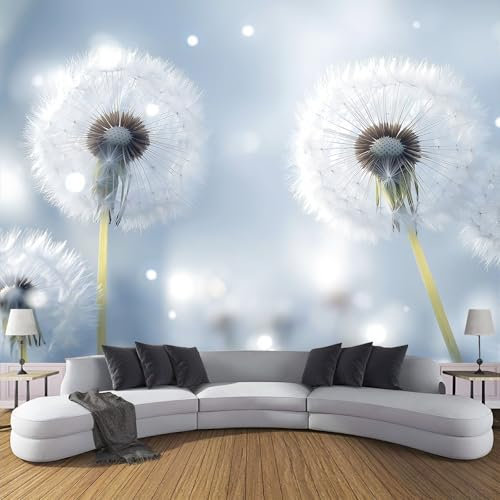 Papel Pintado Pared Panorámic Fondo Sencillo 260X175Cm - Diente De León Fotomural Para Paredes, Póster Gigante De Pared Personalizado 3D Para Salón O Habitaciones Dormitorio