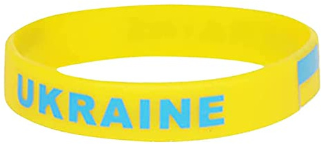 SEAYACK Fußball-Armband, Ukraine, Land, Gelb, Fußball, Sport, elastisches Silikon-Armband, Armreif, Souvenir, Geschenk