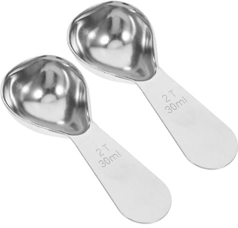 Gatuida Cucharas Medidoras De Café y Polvo 30 Ml Acero Inoxidable Mango Corto Para Granos Hojas De Té Repostería 2 Piezas Utensilios Cocina Uso Diario