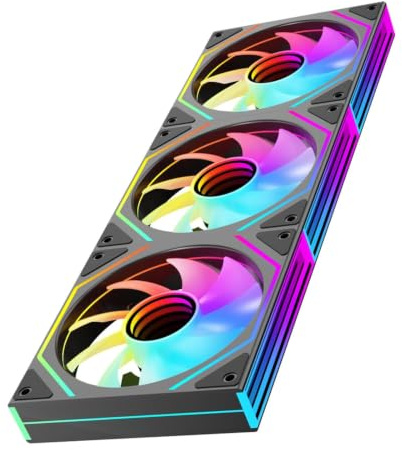 TZMRIT Prism 4Ultra/Prism 4RSUltra RGB PC Lüfter 120MM Gehäuselüfter 1/3Stück [Infinity Mirror] [1850±10% RPM] 5V3PIN ARGB und 12V4PIN PWM Lüfter (3, BK, 4Ultra)