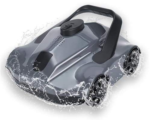 Glowdora Limpiafondos Robótico Inalámbrico para Piscinas, Autonomía De 130 Minutos, 1076 Pies Cuadrados, Planificación De Ruta Totalmente Automática, para Piscinas Elevadas Y Enterradas,Grey