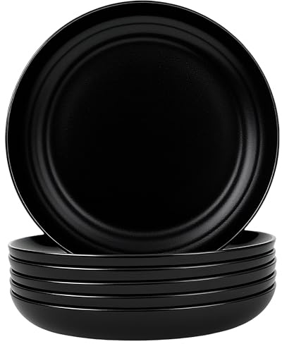 Platos de plástico 6 unidades, platos de plástico irrompibles, platos ligeros, platos irrompibles, no tóxicos, aptos para lavavajillas y microondas y saludables