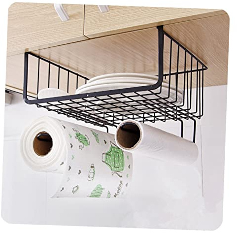 FUNOMOCYA Estante Colgante Bajo Armario Acero Resistente Organizador Para Cocina y Armarios Con Gancho Plano Para Espacios Hasta Negro