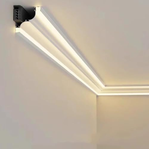 Éclairage Indirect À LED Pour Moulures Couronnées, Diffuseur À Bande LED Pour Plinthes Avec Transformateur Pour Plafond, Sol, Mur, Lèche-mur/plinthes(Neutral light,1m/3.3ft)