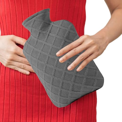 Borsa 'Acqua Calda con Copertura 1.2L Impacco Caldo | Impermeabile Rimovibile Ritenzione del Calore 4-6 Ore con Copertura per Schiena Spalle Gambe Mano Inverno Viaggio Scuola