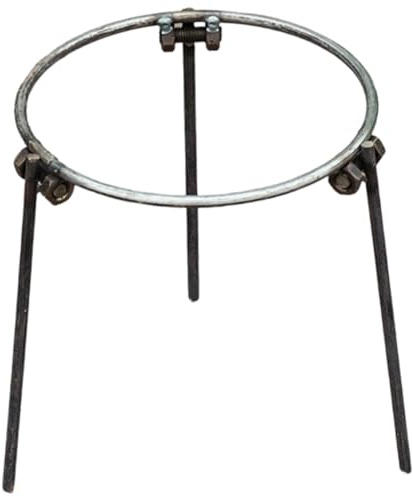 Abbdbd Support De Réchaud De Camping Portable en Acier, Trépied Pliable pour Feu De Camp, Support Réglable pour Réchaud À Gaz, Équipement De Survie pour Le Plein Air.