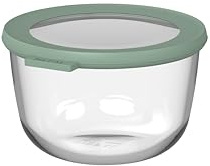 Mepal - Glasbehälter mit deckel Cirqula - Meal Prep Gläser - Hitzebeständig bis 550°C, ohne Deckel - Geeignet für Backofen, Mikrowelle, Gefrierschrank und Spülmaschine - 1000 ml - Nordic sage