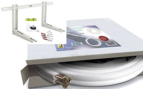 KIT tubi rame climatizzatore 1/4 3/8 3 mt raccordi staffa tubo condensa condizionatore