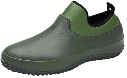 Generisch Botas de goma para mujer y hombre, botas de lluvia, impermeables, zapatos de agua EVA, zapatos de agua para comedor, lavado bajo, zapatos de trabajo antideslizantes, zapatos de cocina, verde
