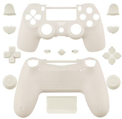 Full Housing Shell Case Cover with Buttons For PS4 Wireless Controller (White)
