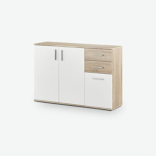 AVANTI TRENDSTORE BEA - Cassettiera/comó in Legno Laminato nella Misura 120x82x35 cm, Disponibile in Diversi Colori. Perfetto per soggiorni, ingressi o camere da Letto