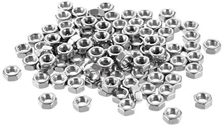 uxcell Hex Nuts, M5x0.8mm Metric Coarse Thread Hexagon Nut, Stainless Steel 304, Pack of 100