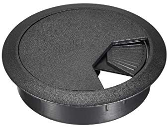 sourcing map Cable Hole Cover, 2-1/16 Plastic Desk Wire Cord Cable Grommets Hole Cover for Office PC Desk Cable Cord Organizer, 5Pcs Black