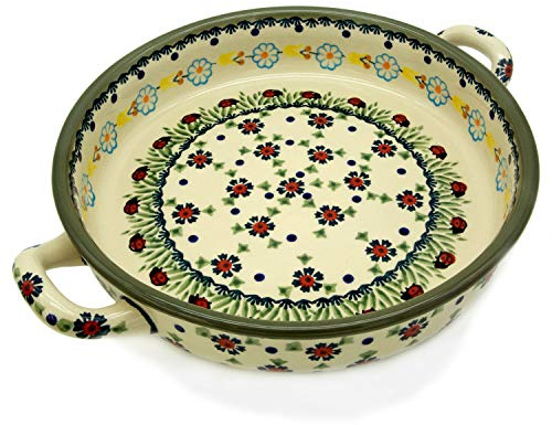 Bunzlauer Henkelschale (Dekor Marienkäfer)