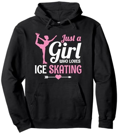 Just A Girl Who Loves Ice Skating Figure Skate Skater Gift Pullover Hoodie
