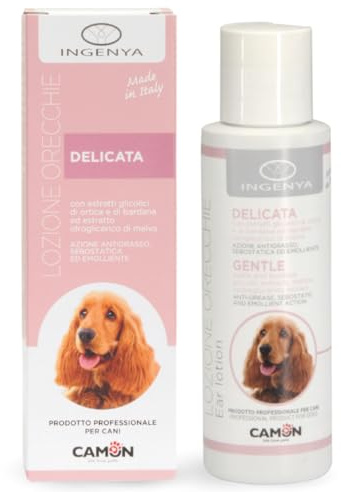 CAMON | Lozione Orecchie Cani 100ml, Aiuta ad Alleviare Prurito e Rossori, Emolliente e Rinfrescante