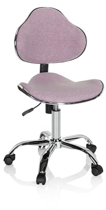 hjh OFFICE Kinder Schreibtischstuhl KIDDY GTI-3 Stoff Rosa Kinderbürostuhl Drehstuhl ergonomisch, mitwachsend, 634131