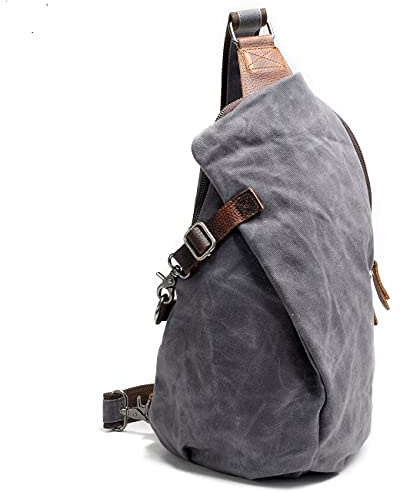 Lmagice Men's Sling Backpack Waxed Canvas Crossbody Bag Casual Daypacks