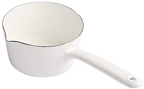Casserole à lait en émail, 1,2 l, petite casserole à manche en émail, vaisselle de cuisine, convient à tous les types de cuisinières, à induction, gaz, électrique
