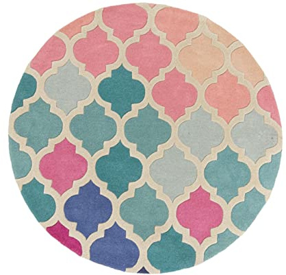 KadimaDesign KADIMA Design Sleep Rose 160 cm x 160 cm Rosa, Blau, Lila Runder Teppich
