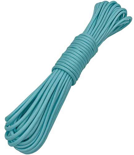 aufodara Paracord 4mm Schnur 49FT Luminous Glow in The Dark Seile Paracord Parachute Cord 9 Kern-Strängen DIY Handgemachte Webart für Armband Schlüsselanhänger Anhänger Zeltseil (15 Meters, Blau)