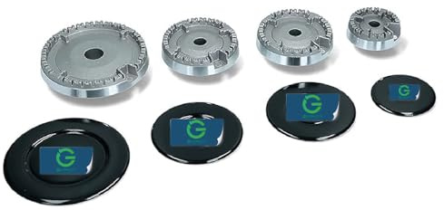G GRIMALDI Kit Cucina 4 Fuochi Bruciatori + Piattello a doppio Foro compatibile con Ariston e Indesit