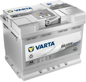 VARTA Silver Dynamic AGM Batterie A8 – Start-Stop und xEV Autobatterie 12V 60Ah 680A – Starterbatterie für Autos mit hohem Energiebedarf