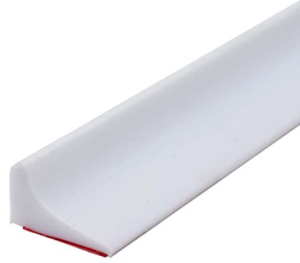 Mikihat Barrera de Agua para Ducha, Barrera de Agua para Fregadero, 100 cm, Blanco Tira de Retención de Agua Autoadhesiva para Bañera, Esquinas, Fregadero, Cocina, Baño