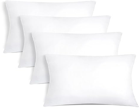 Aitsse - Relleno de Cojín de Fibra Hueca Siliconada Suave (4, 40x60cm) | Alta Recuperación 2/4/6 Unidades, Suave, Mullido, Antialérgico. Cojín Decorativo para Casa, Dormitorio, Salón o Coche.