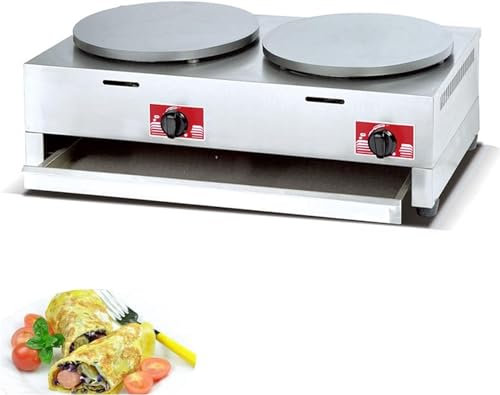 40 cm große Gas-Crêpe- und Pfannkuchenmaschine, heiße Grillplatte mit erhöhten Kanten, antihaftbeschichtet, Omelettes, heiße Pfannenmaschine und Utensilien, köstliche Frühstückomeletts ( Color : Style