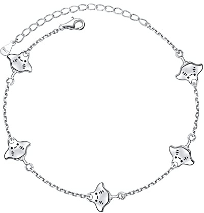 DAOCHONG Armbänder für Frauen S925 Sterling Silber Kreuz Tier Charm Verstellbares Armband Schmuck Geburtstagsgeschenke, 7+2 Zoll
