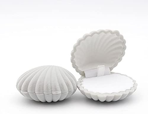 BKEKM Schmuckkästchen, 1 Stück, Schmucketui, Muschelform, Schmuckaufbewahrung, schöne Samt-Ausstellung, Armband, Ring-Box, Schmuckschatulle, Organizer