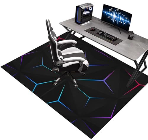 Alfombra Silla Gaming 60 x 100 cm, Alfombrilla para Silla de Oficina, Protector Suelo Silla Ruedas, Alfombra para protección de Suelos Duros, Antideslizante Tapete de Protección de Madera/baldosas