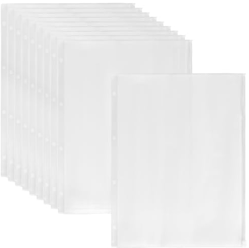CHUENKUK 40 Stück Dokumententasche A4, Plastic Loseblattbeutel Urkundenmappe A4,Binder Reißverschluss Durchscheinende mit 4 Binderlöcher für Dokumenten Organisieren