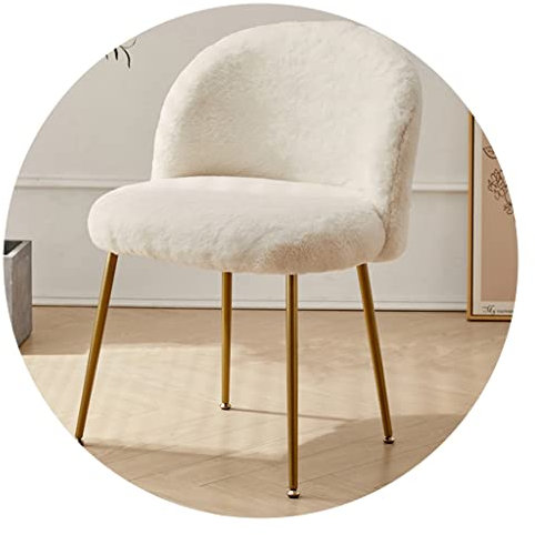 Weißer Schminkhocker für Schlafzimmer und Nageltisch, eleganter Teetisch mit bequemem Sitz (54 x 45 x 75 cm)