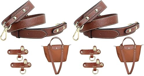 gexuamz Schulterriemen aus Leder für Longchamp Minitaschen, Verstellbarer Henkelriemen für Mini Bag, Schultergurt für Taschen Braun Mini Schulranzen Strap, （2,5cm Breite 120cm Länge
