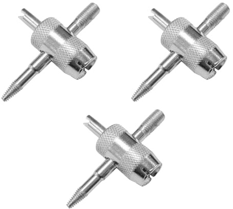 ZEACCT 3 Piezas Herramienta de Extracción de Vástago de Válvula, Removedor de Núcleo de Válvula de Neumático de 4 Vías, Herramienta de Núcleo de Válvula 4 en 1, para Automóvil, Bicicleta, Camión